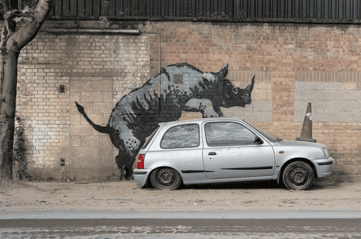 banksy rhino